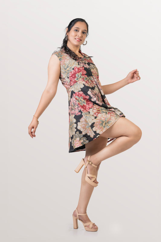 Gulabo Black & Pink Floral Dress